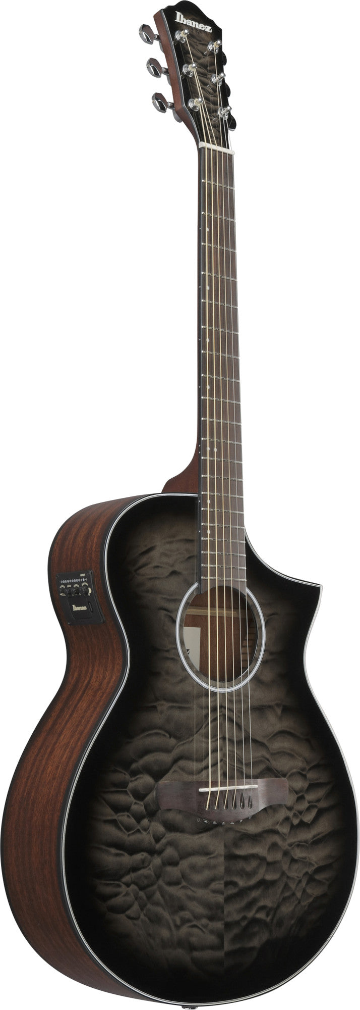 IBANEZ AEWC Acoustic Guitar 6-String - Transparent Black Sunburst Top & Natural High Gloss Back & Side