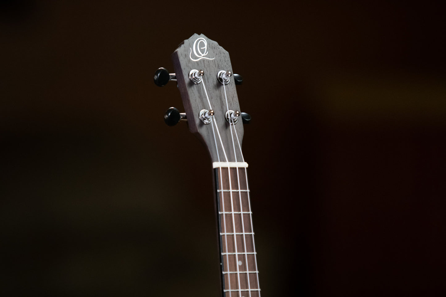 ORTEGA Earth Series Concert Preamp Ukulele 4 String - Okoume Coal Black