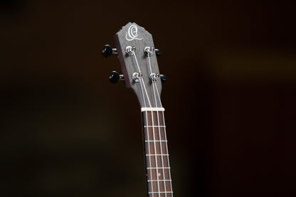 ORTEGA Earth Series Concert Preamp Ukulele 4 String - Okoume Coal Black