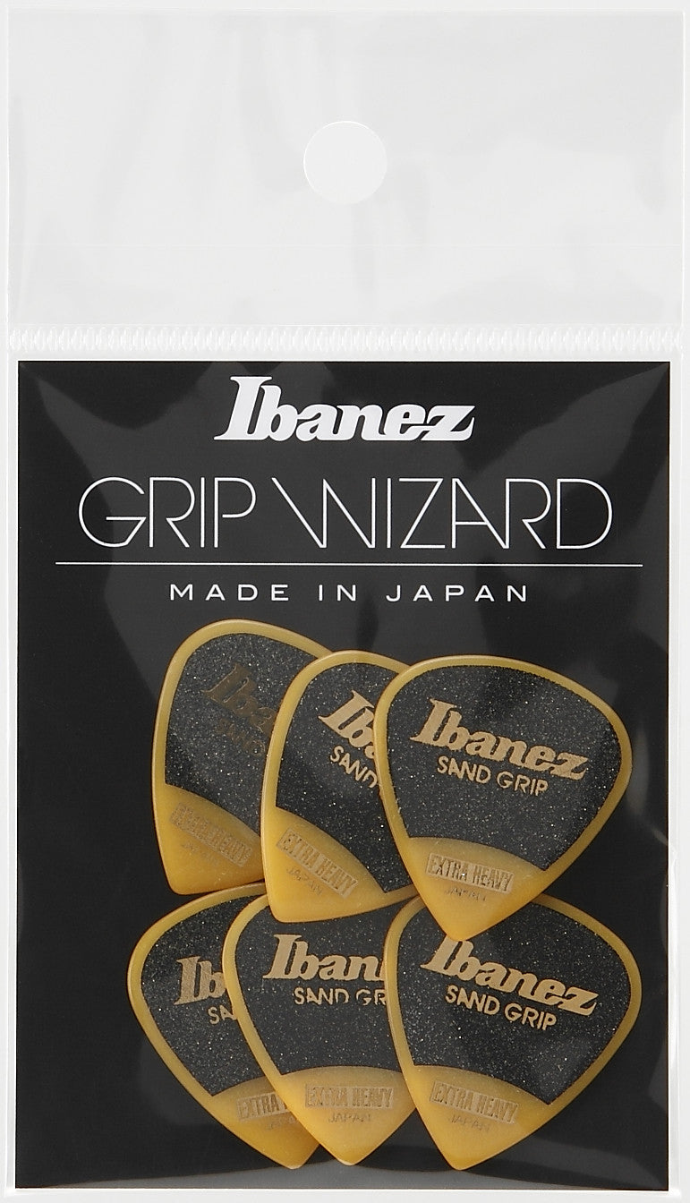 IBANEZ Grip Wizard Series Sand Grip Flat Pick - 6er Pack