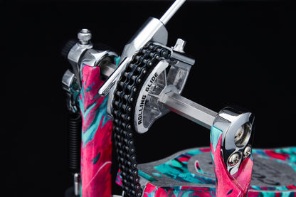 TAMA 50th Limited Iron Cobra Rolling Glide Single Pedal - Marble Coral Swirl
