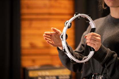 MEINL Percussion Headliner® Series Molded ABS Single-Row Tambourine - White