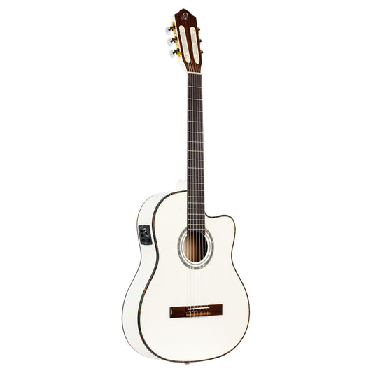 ORTEGA Family Series Pro 4/4 Konzertgitarre 6 String - Massive Fichte / Mahagoni White + Bag