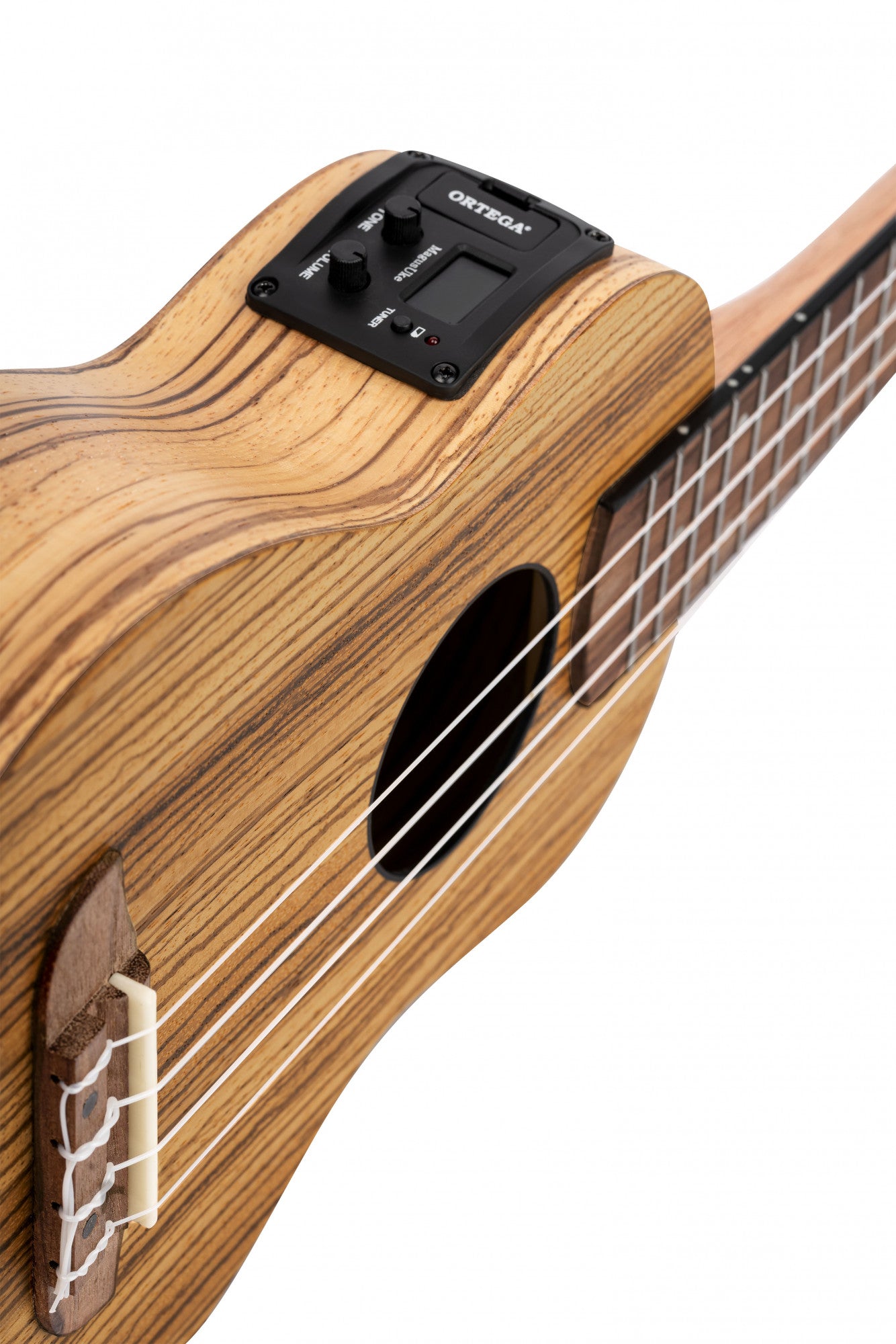 ORTEGA Timber Serie Sopran Preamp Ukulele 4 String - Zebrawood Natural + Bag