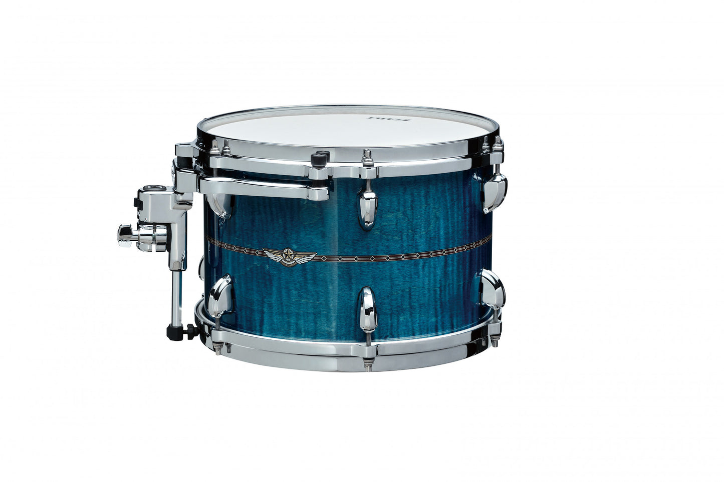 TAMA STAR Maple Rack Tom 10" x 7" - Ocean Blue Curly Maple/Chrom HW/mit Inlay (outside)