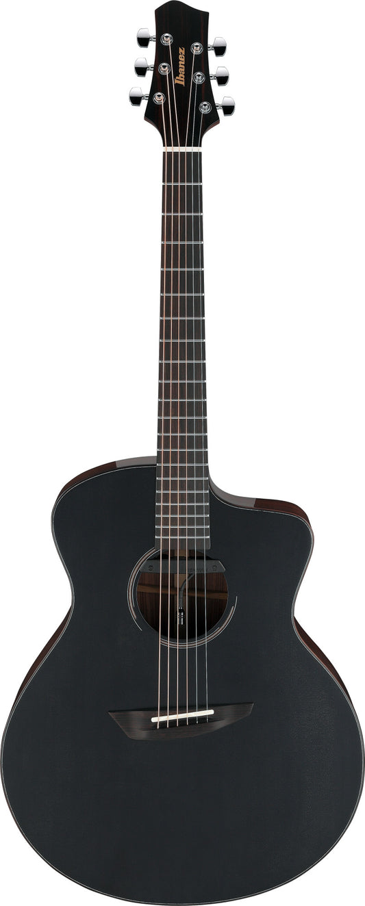 IBANEZ Jon Gomm Signature Acoustic Guitar 6-String - Black Satin Top / Natural High Gloss Back and Sides + Case