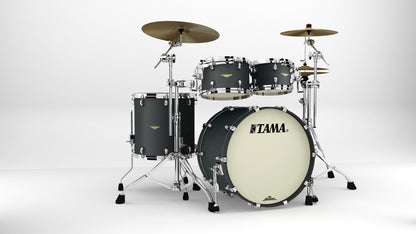 TAMA Starclassic Maple Lacquer Shell Kit 4 teilig - Flat Black/Chrome HW