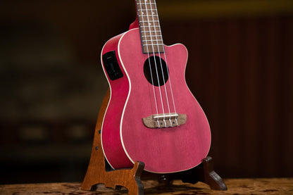 ORTEGA Earth Serie Konzert Preamp Ukulele 4 String - Raspberry Red