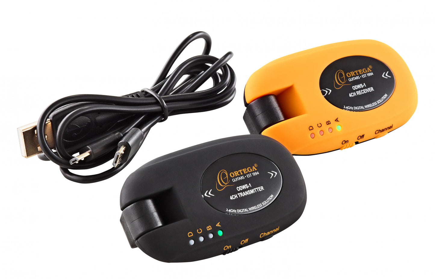 ORTEGA Digital Wireless System - 4 Kanäle / 2,4 Ghz / wiederaufladbar + USB Kabel