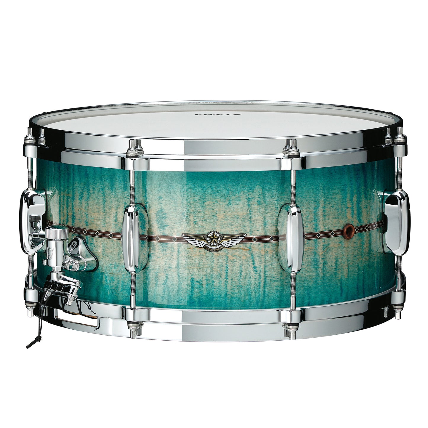 TAMA STAR Maple Snaredrum 14" x 5,5" - Emerald Sea Curly Maple/Chrom HW - Outside Inlay