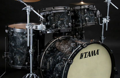 TAMA Starclassic Maple Duracover Wrap Shell Kit 4 pcs - Charcoal Swirl/Black Nickel HW