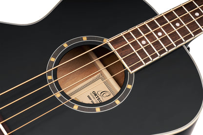 ORTEGA Deep Series 7 Medium Scale Acoustic Bass 4 String - Spruce / Mahogany Satin Black