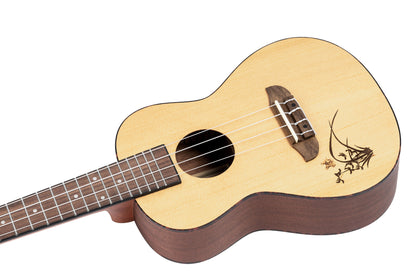 ORTEGA Bonfire Series Concert Ukulele 4 String Lefty - Spruce/Sapele Natural