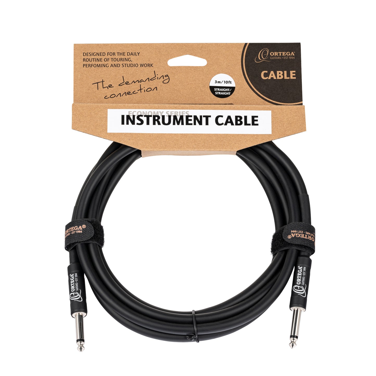 ORTEGA Economy Series Instrumentenkabel gerade/gerade Klinkenstecker, 8 mm - 3,0 m