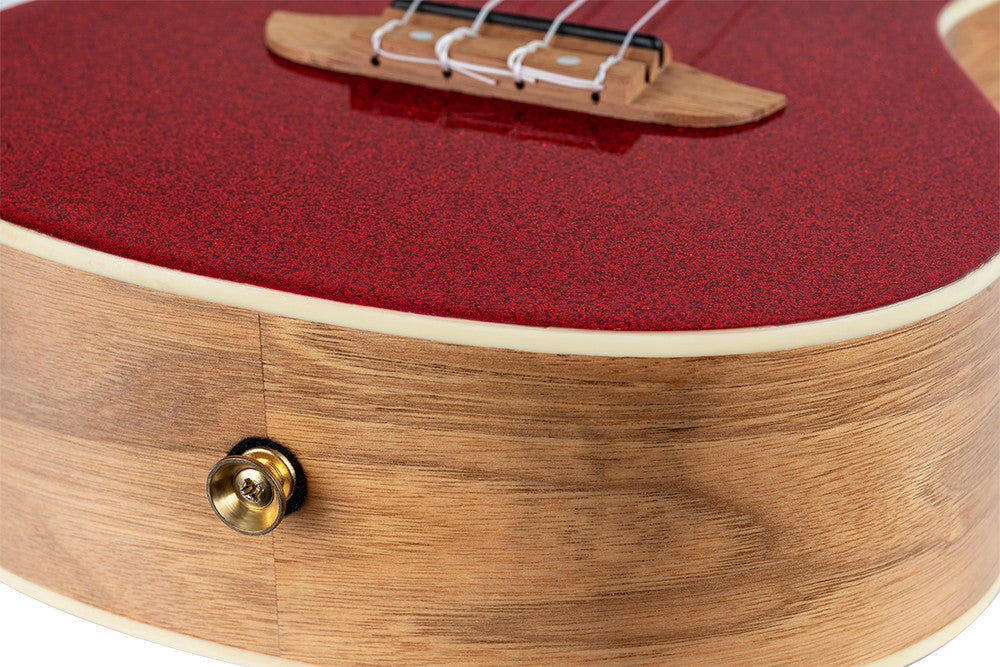 ORTEGA Element Serie Konzert Ukulele 4 String - Spruce / Catalpa Metallic Red + Bag