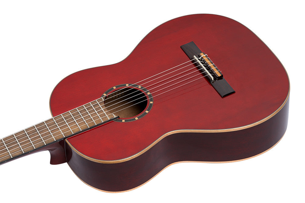 ORTEGA Family Series 4/4 Classical Guitar 6 String Lefty - Wine Red + Gigbag
