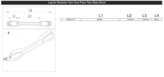 TAMA Bracket with 11" depth (Rockstar Custom/Rockstar)