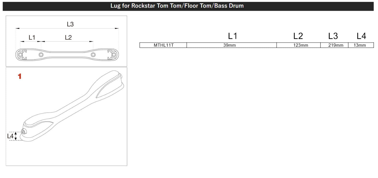 TAMA Bracket with 11" depth (Rockstar Custom/Rockstar)