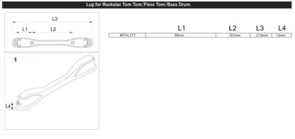 TAMA Bracket with 11" depth (Rockstar Custom/Rockstar)