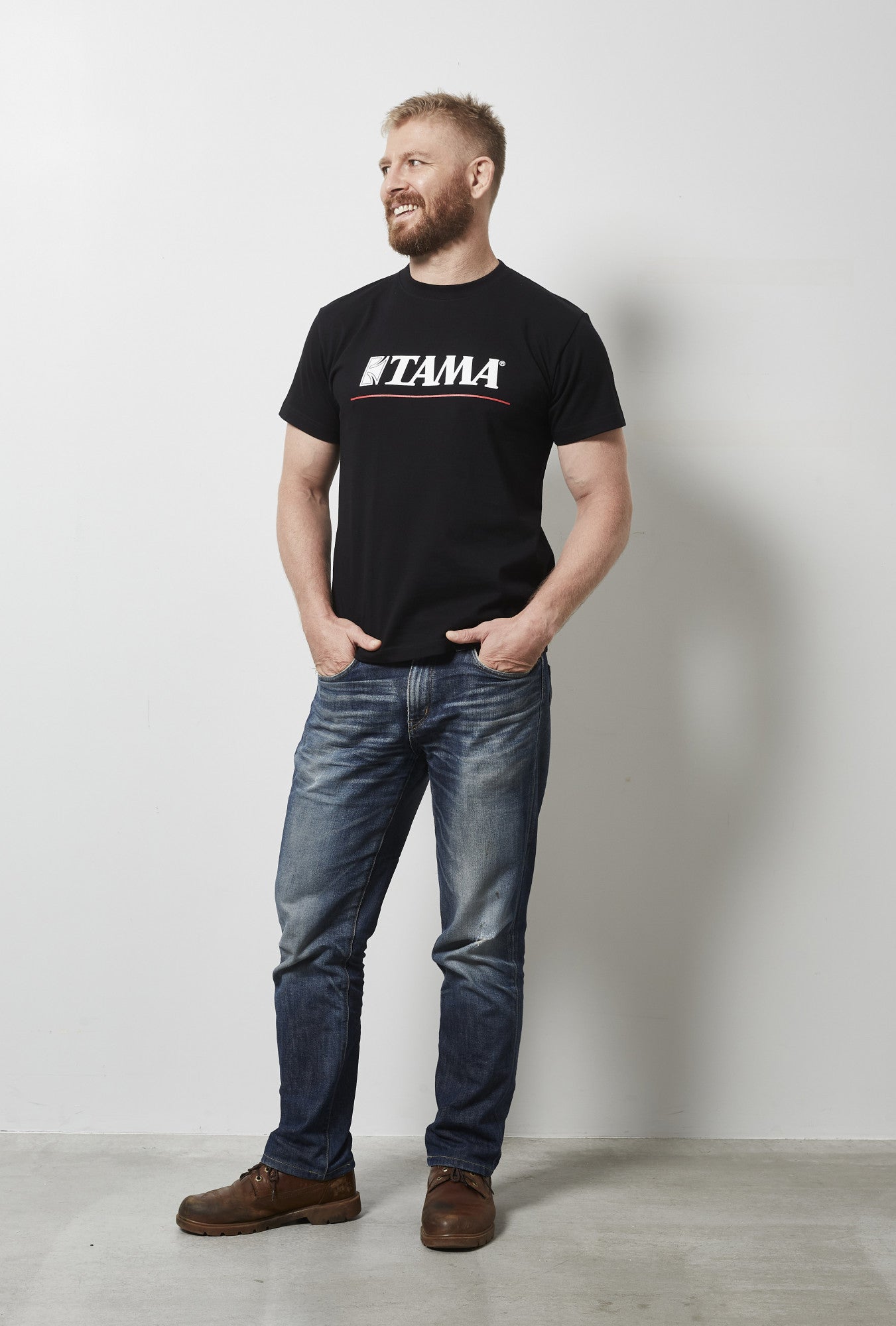 TAMA T-Shirt "Logo" - Red Line / black - L