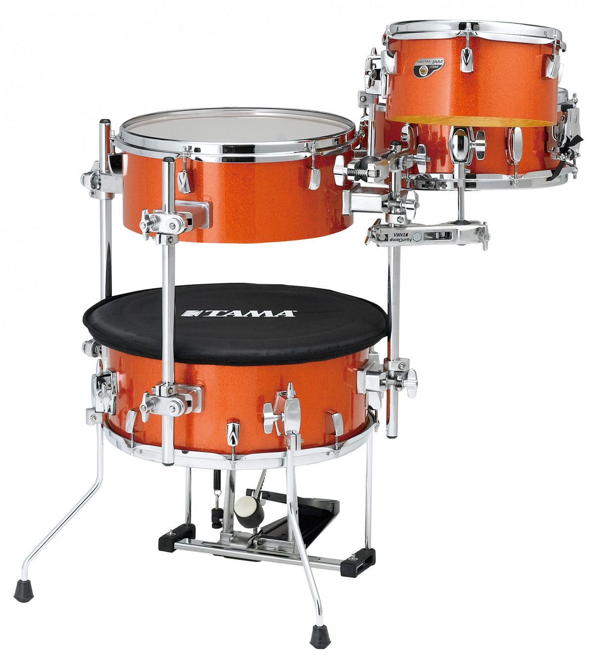 TAMA Cocktail-Jam Drum Set 4 pcs - Bright Orange Sparkle/Chrome HW + Bag