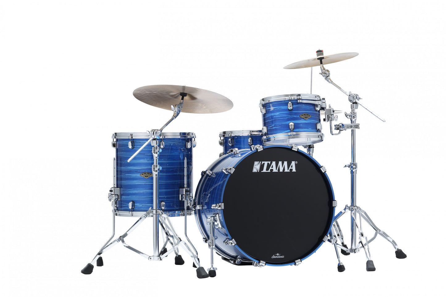TAMA Starclassic Walnut/Birch Lacquer Shell Kit 3 teilig - Lacquer Ocean Blue Ripple/Chrom HW