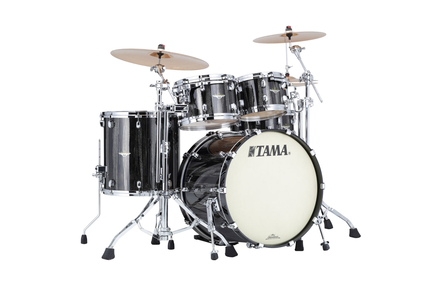 TAMA Starclassic Maple Lacquer Shell Kit 4 teilig - Black Clouds & Silver Linings/Chrom HW