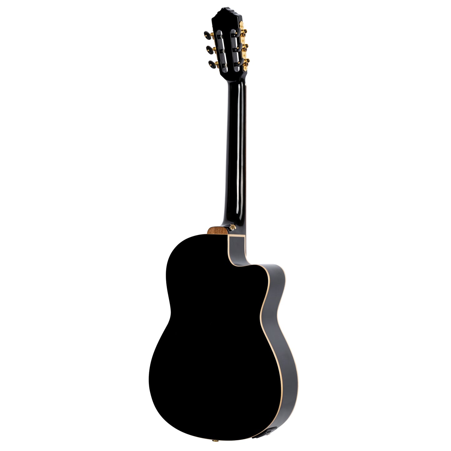 ORTEGA Performer Series 4/4 Thinline Konzertgitarre 6-String Lefty - Black + Gigbag