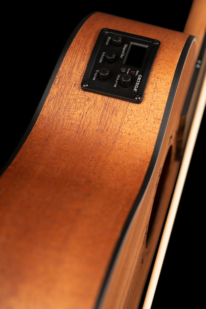 ORTEGA Lizard Serie Short Scale Fretless Uke Bass 4 String - Mahogany Natural + Bag