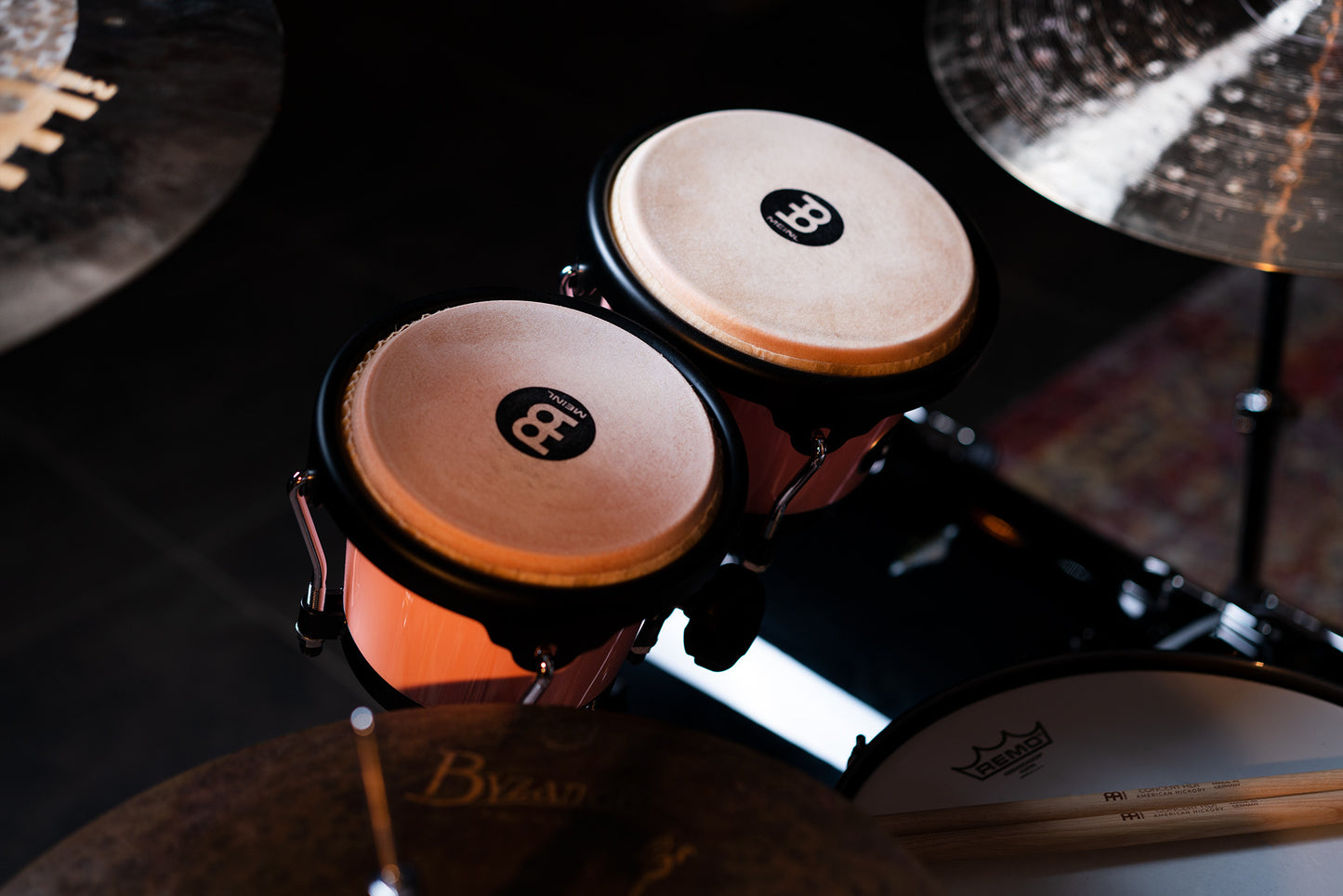 MEINL Percussion Journey Series Bongo 6 1/2" Macho & 7 1/2" Hembra - Flamingo Pink