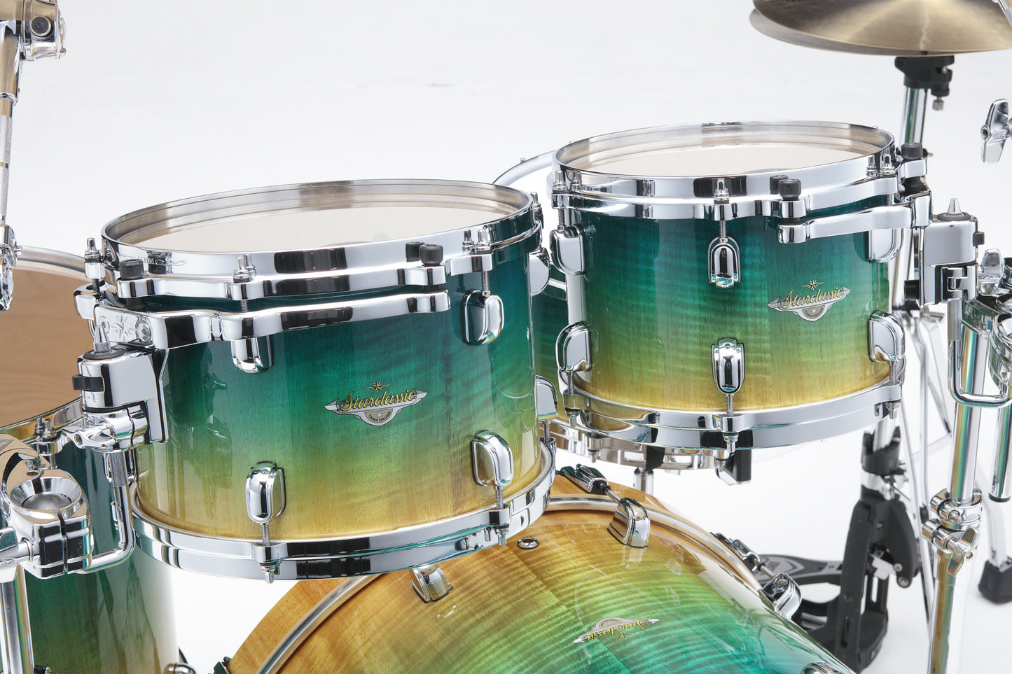 TAMA Starclassic Maple Exotic Shell Kit 4 teilig - Marine Shoreline Movingui Fade/Chrom HW