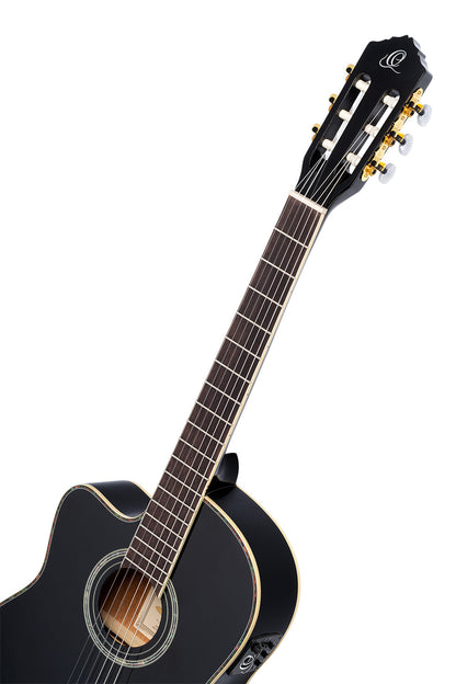 ORTEGA Family Series Pro 4/4 Konzertgitarre 6 String Lefty - Massive Fichte / Mahagoni Black + Bag
