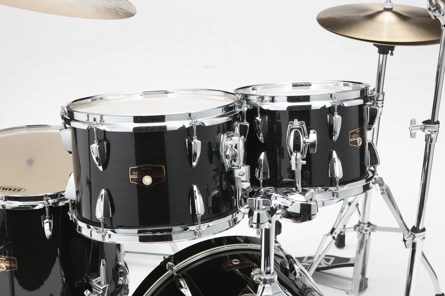 TAMA Imperialstar Drum Set 5 pcs - Hairline Black/Chrome HW + MEINL Cymbals HCS Cymbal Kit/Stage Master Double-Braced Hardware Kit