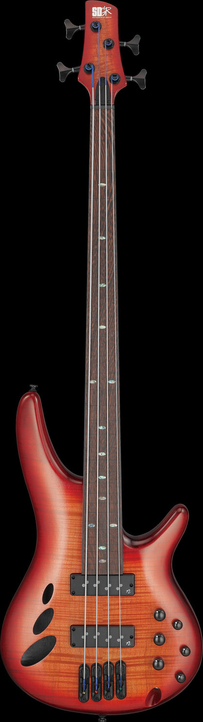 IBANEZ Bass Workshop SR Electric Bass 4-String Fretless - Brown Topaz Burst Low Gloss