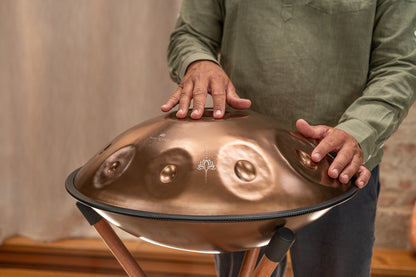 MEINL Sonic Energy Sensory Handpan, Stainless Steel, E La Sirena, 10 Notes, 432 Hz, Vintage copper, Engraved design
