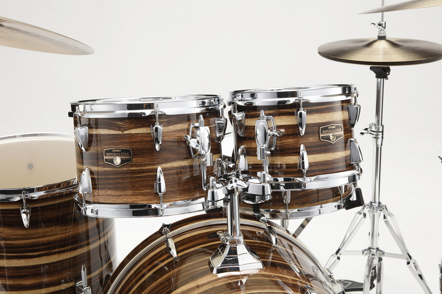 TAMA Imperialstar Drum Set 5 pcs - Coffee Teak Wrap/Chrome HW + MEINL Cymbals HCS Cymbal Kit/Stage Master Double-Braced Hardware Kit