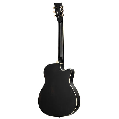 ORTEGA Americana Series Resonatorgitarre 6 String Lefty - Distressed Black / Antique Brass HW