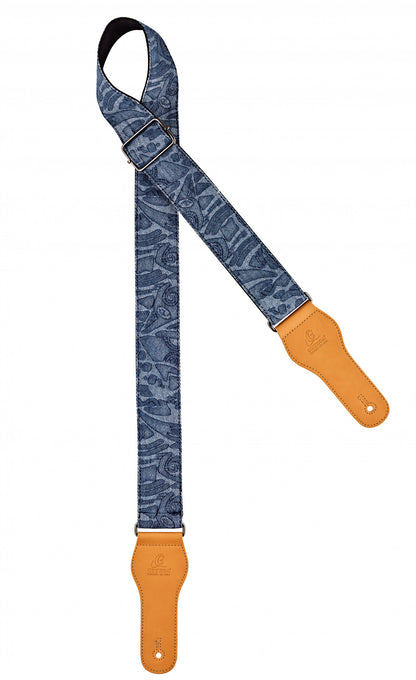 ORTEGA Spring Series Baumwollgitarrengurt - Blue Jean