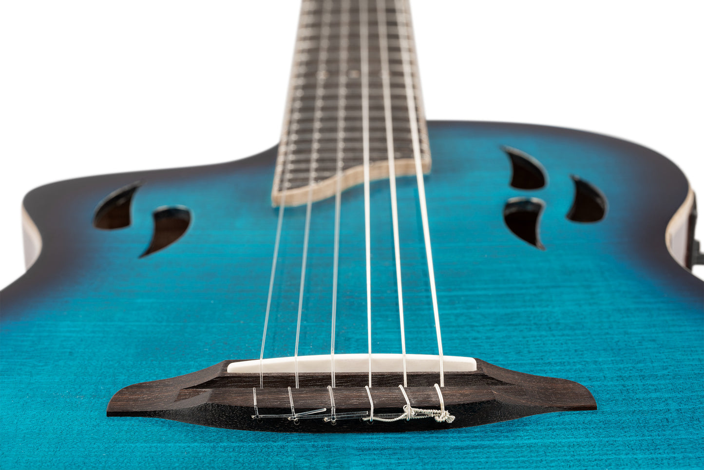 ORTEGA TourPlayer DeLuxe Nylon String Guitar 6-String Lefty - Flamed Maple Blue + Gig Bag