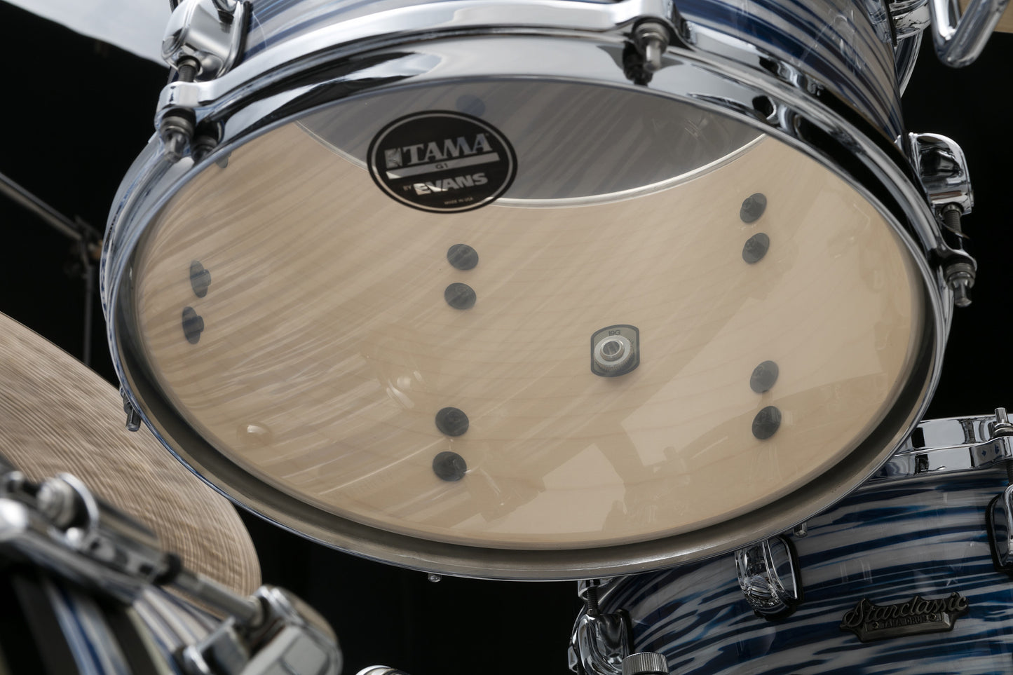 TAMA Starclassic Maple Duracover Wrap Shell Kit 3pcs - Blue & White Oyster /Chrome HW