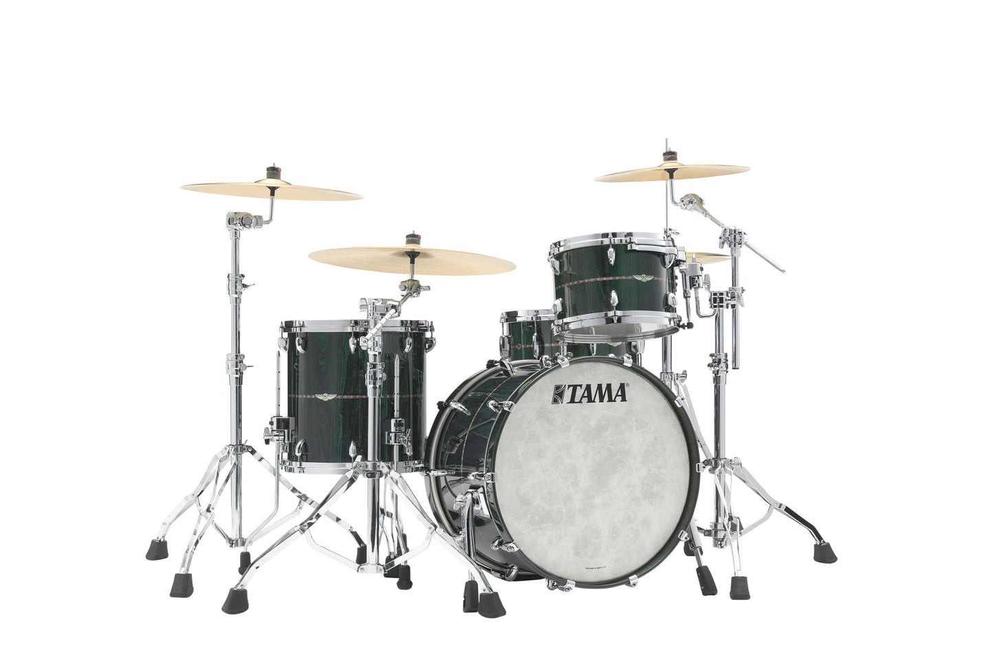 TAMA STAR Bubinga Shell Kit 3 teilig - Dark Green Cordia/Chrom HW
