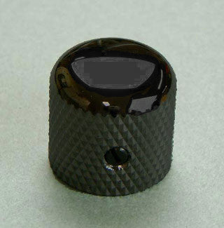 IBANEZ Potiknopf Metall - schwarz mit Schraube für glatte Achsen