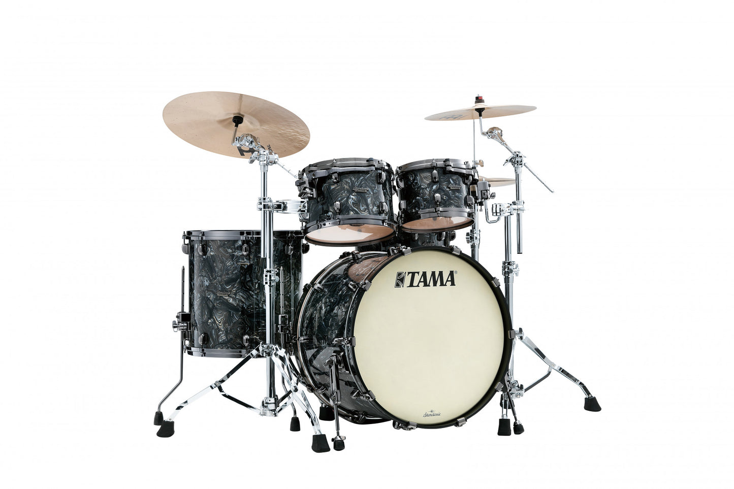 TAMA Starclassic Maple Duracover Wrap Shell Kit 4 pcs - Charcoal Swirl/Black Nickel HW