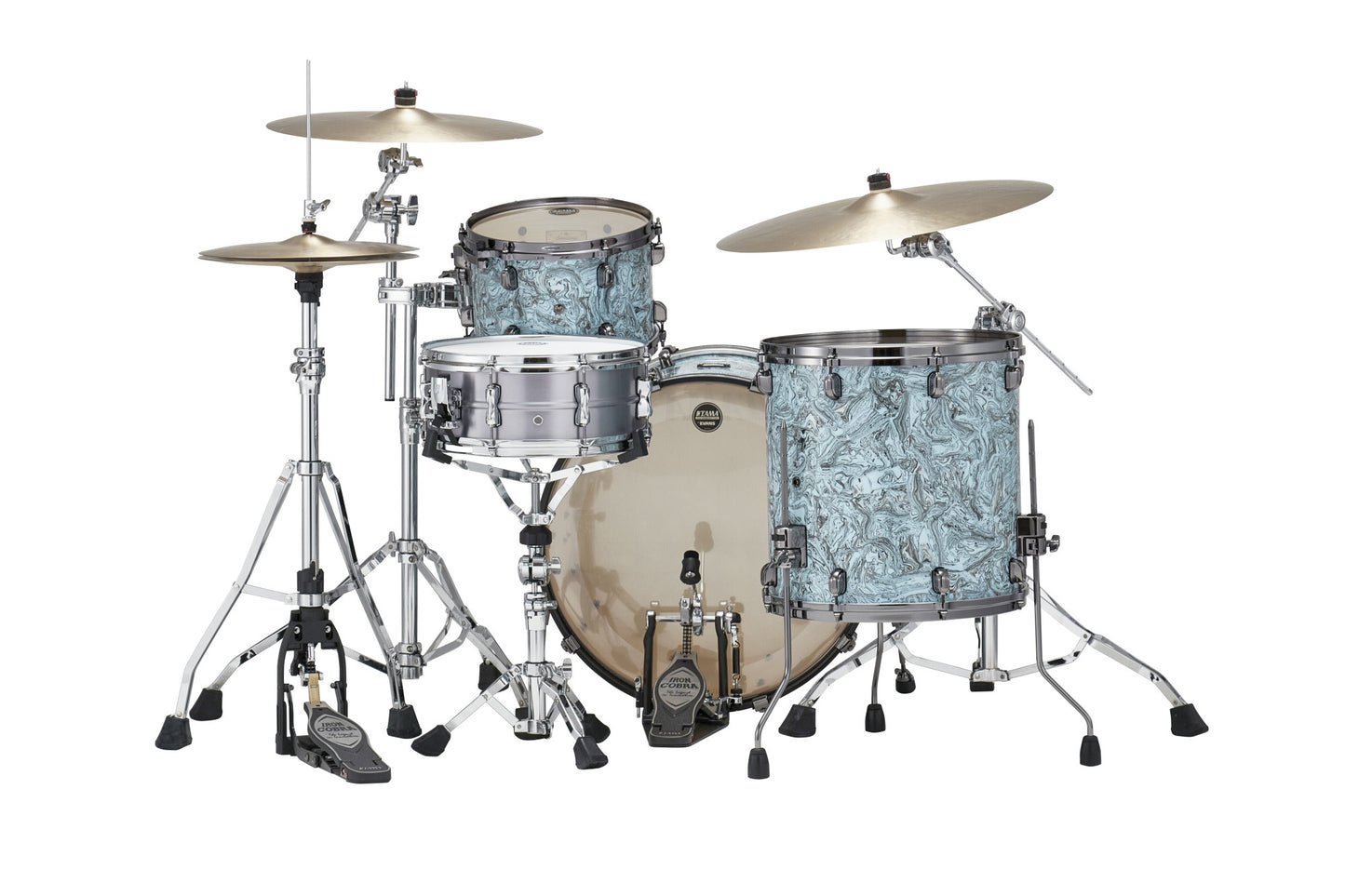 TAMA Starclassic Maple Duracover Wrap Shell Kit 3 pcs - Sky Blue Swirl/Black Nickel HW