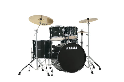 TAMA Stagestar Drum Set 5 teilig (22" BD) - Black Night Sparkle/Chrom HW + MEINL Cymbals BCS Cymbal Set