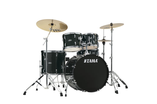 TAMA Stagestar Drum Set 5 teilig (22" BD) - Black Night Sparkle/Chrom HW + MEINL Cymbals BCS Cymbal Set