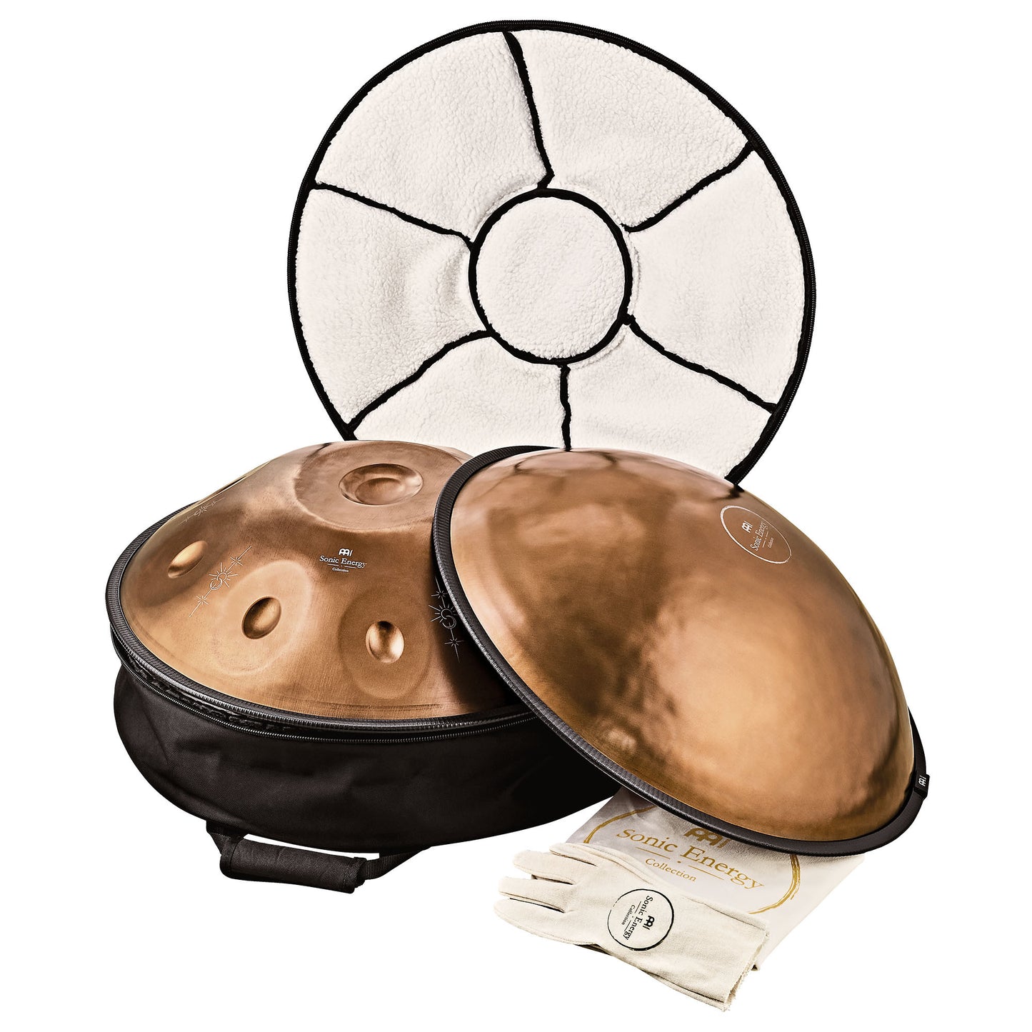 MEINL Sonic Energy Sensory Handpan, Stainless Steel, Bb2 Amara, 9 Notes, 432 Hz, Vintage copper, Engraved design