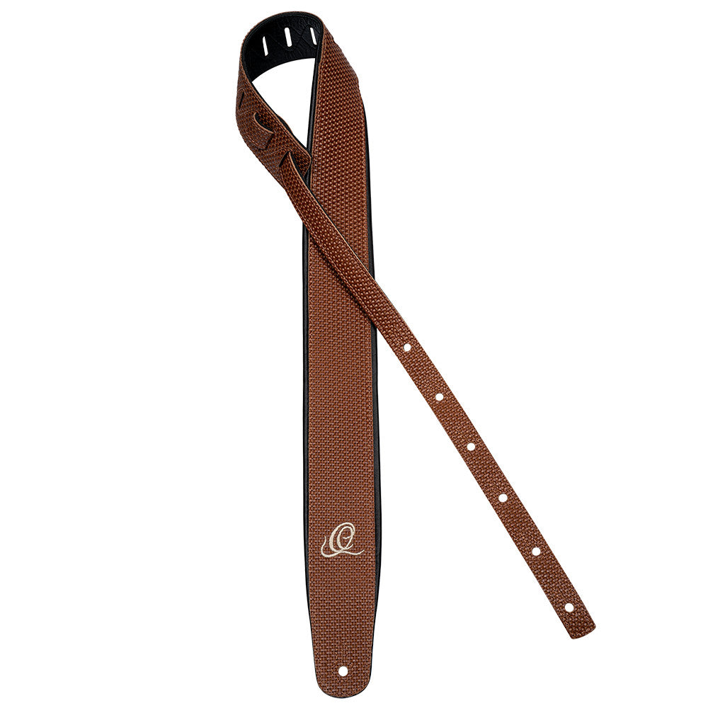 ORTEGA Echtledergitarrengurt - Tan Braid