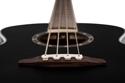 ORTEGA Deep Series 7 Medium Scale Acoustic Bass 4 String - Spruce / Mahogany Satin Black