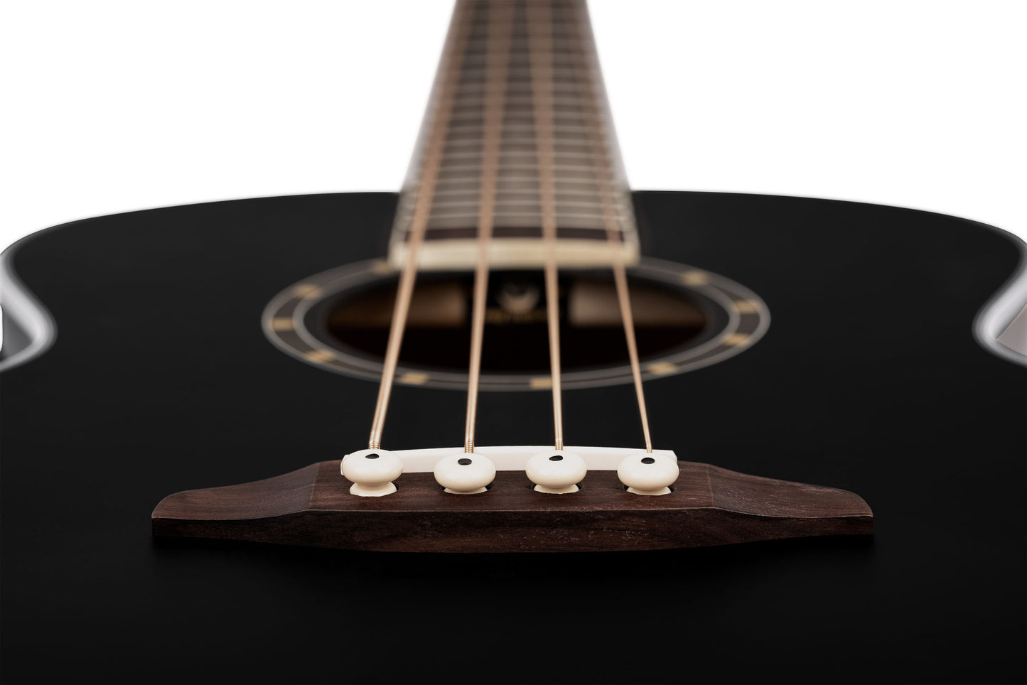 ORTEGA Deep Series 7 Medium Scale Acoustic Bass 4 String - Spruce / Mahogany Satin Black